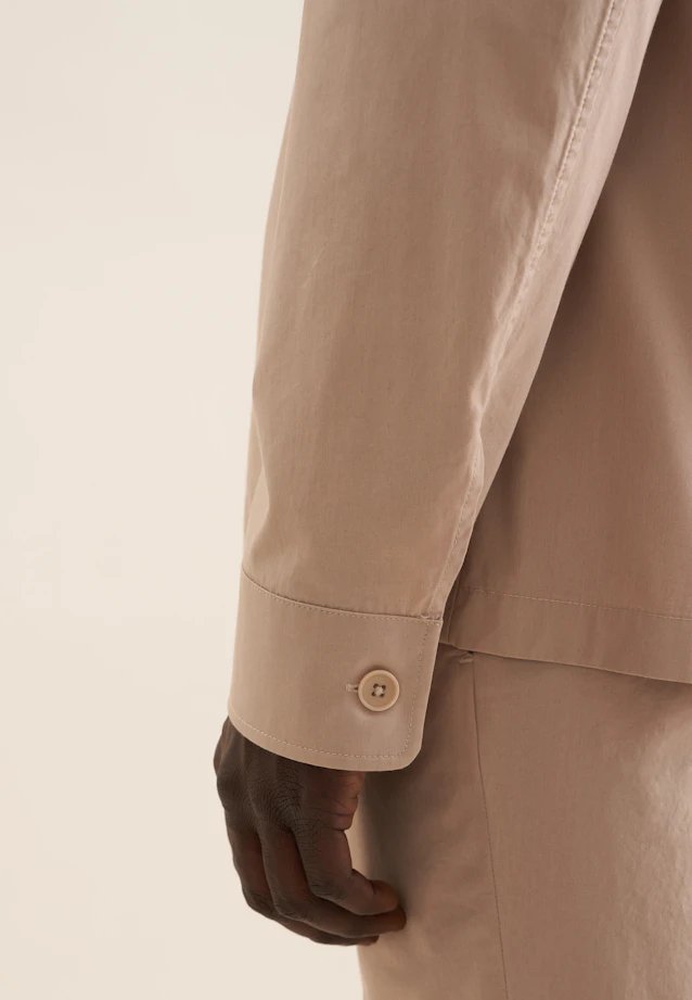 Regular Overshirt Uni in Braun |  Seidensticker Onlineshop