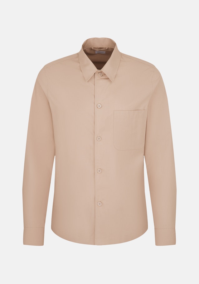 Regular Overshirt Uni in Braun | Seidensticker Onlineshop