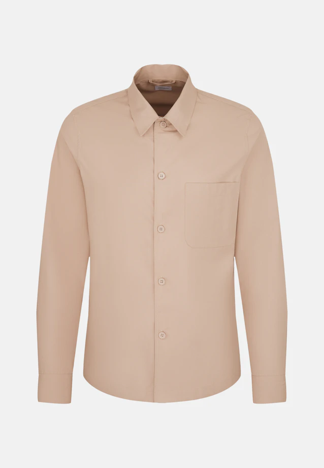 Regular Overshirt Uni in Braun |  Seidensticker Onlineshop