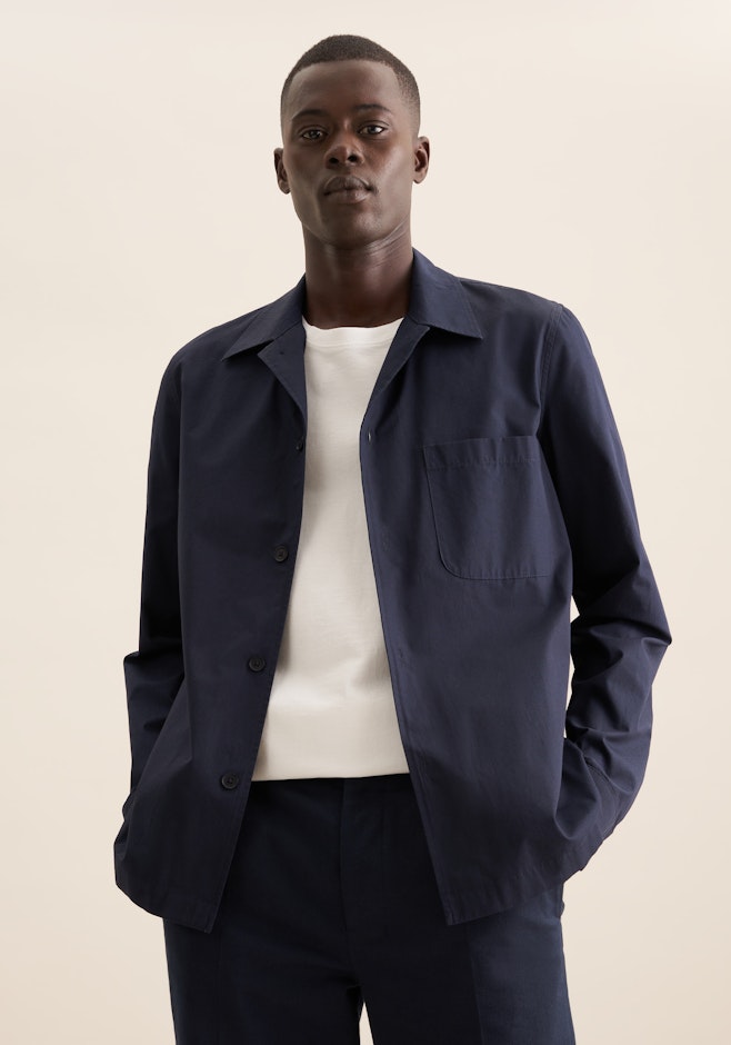 Regular Overshirt Uni in Dunkelblau | Seidensticker Onlineshop