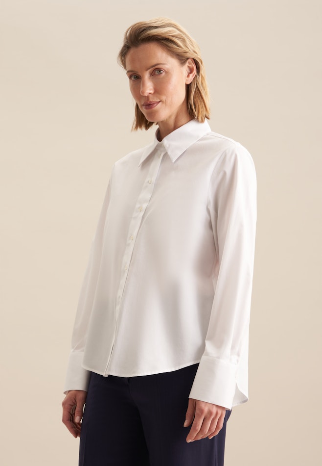 Hemdbluse Uni in Weiß | Seidensticker Onlineshop