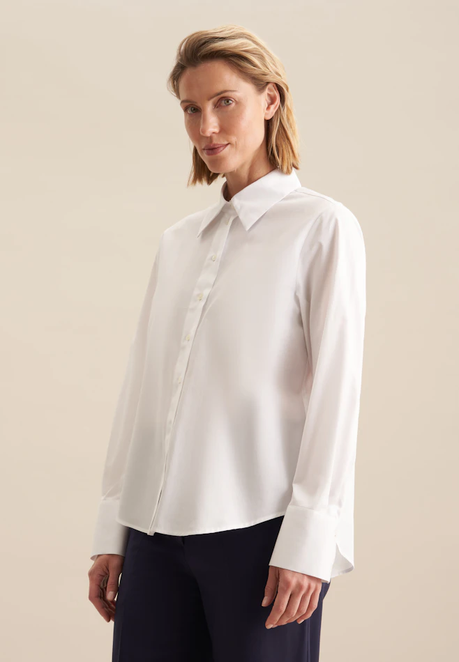 Chemisier chemise Uni dans Blanc | Boutique en ligne Seidensticker