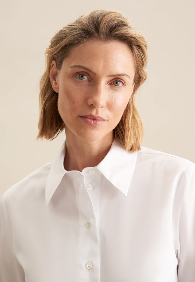 Chemisier chemise Uni in Blanc |  Seidensticker Onlineshop