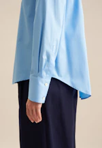 Chemisier chemise Uni in Bleu Moyen |  Seidensticker Onlineshop