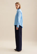 Chemisier chemise Uni in Bleu Moyen |  Seidensticker Onlineshop