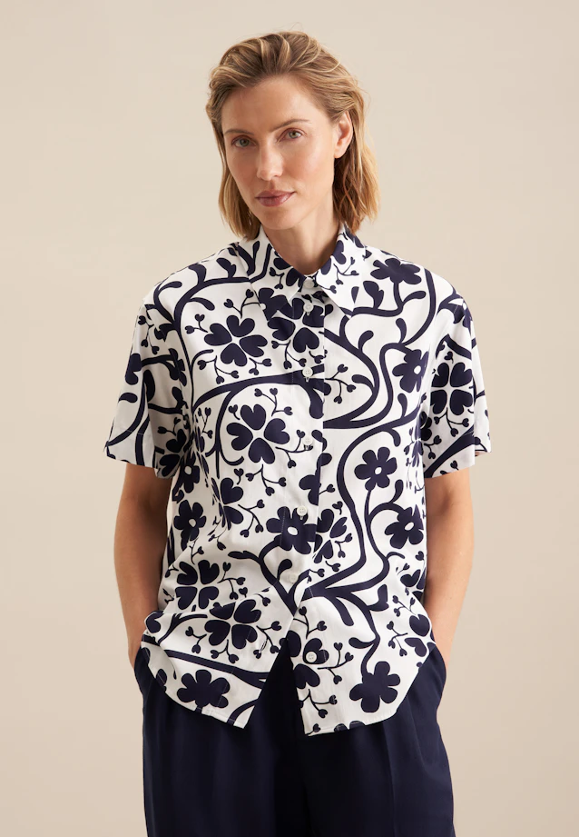 Chemisier chemise Imprimé in Bleu Foncé |  Seidensticker Onlineshop
