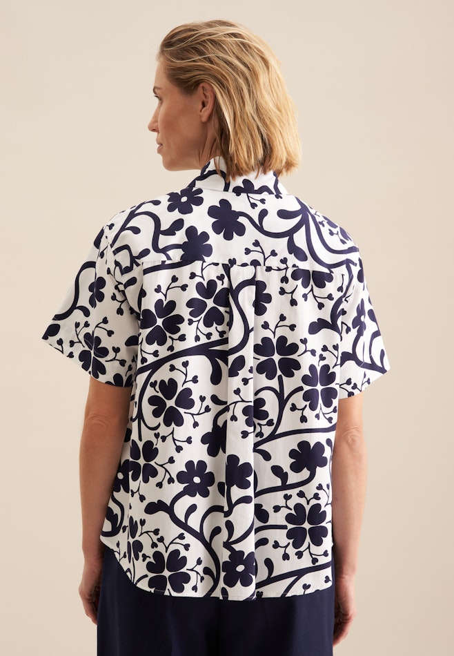 Hemdbluse Druck in Dunkelblau | Seidensticker Onlineshop