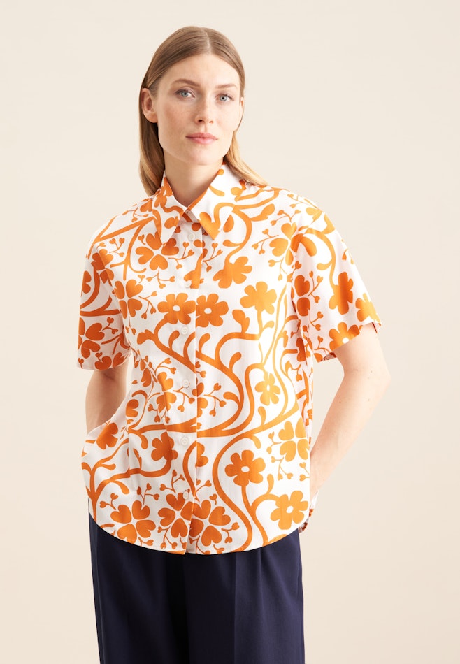 Hemdbluse Druck in Orange | Seidensticker Onlineshop