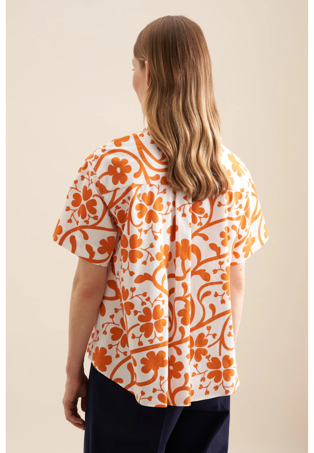 Chemisier chemise Imprimé in Orange |  Seidensticker Onlineshop