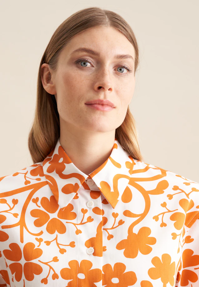Chemisier chemise Imprimé in Orange |  Seidensticker Onlineshop
