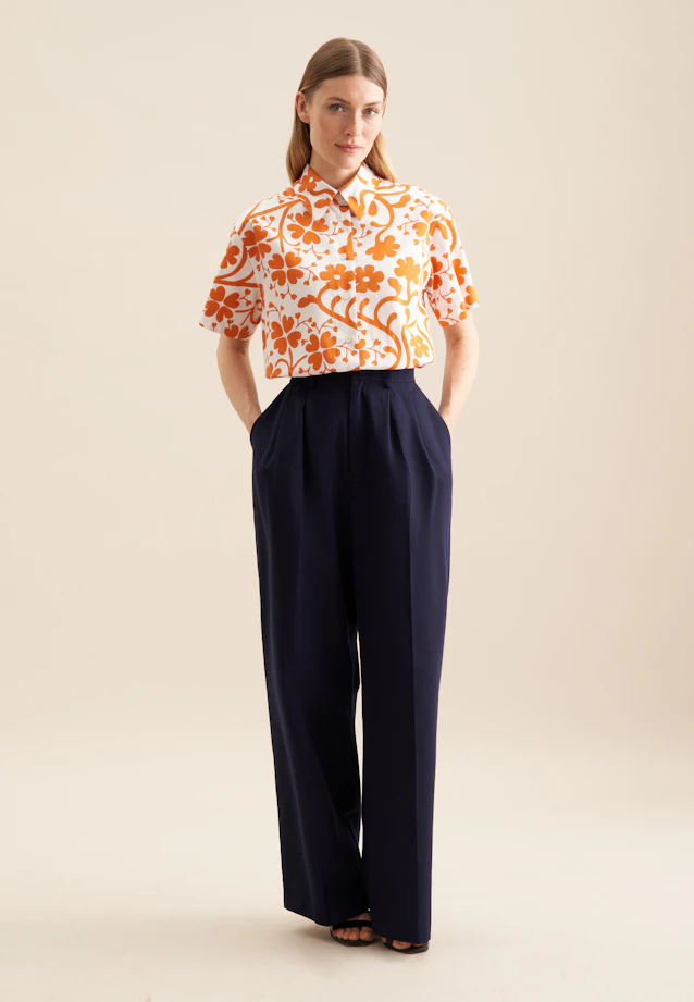 Chemisier chemise Imprimé in Orange |  Seidensticker Onlineshop