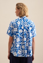 Hemdbluse Druck in Mittelblau |  Seidensticker Onlineshop