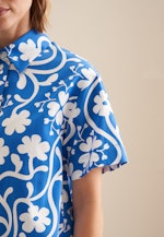 Hemdbluse Druck in Mittelblau |  Seidensticker Onlineshop