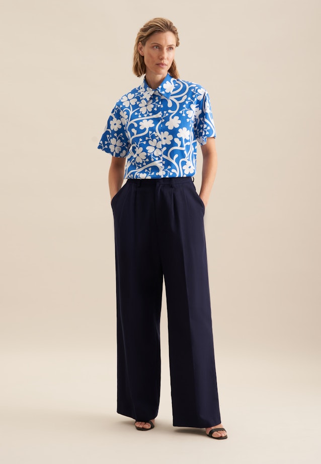 Hemdbluse Druck in Mittelblau |  Seidensticker Onlineshop