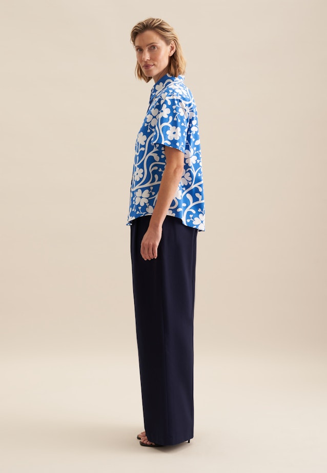 Hemdbluse Druck in Mittelblau |  Seidensticker Onlineshop
