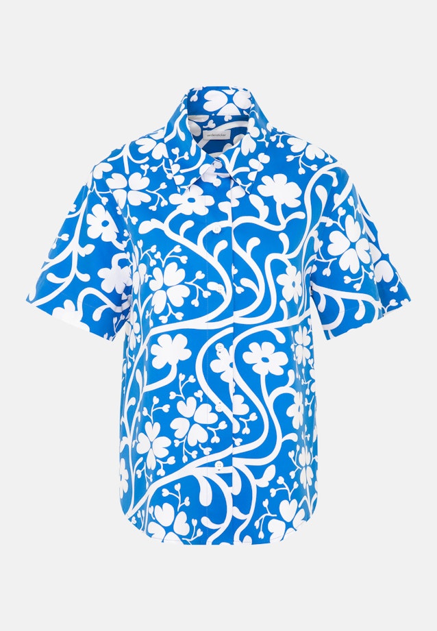 Hemdbluse Druck in Mittelblau |  Seidensticker Onlineshop