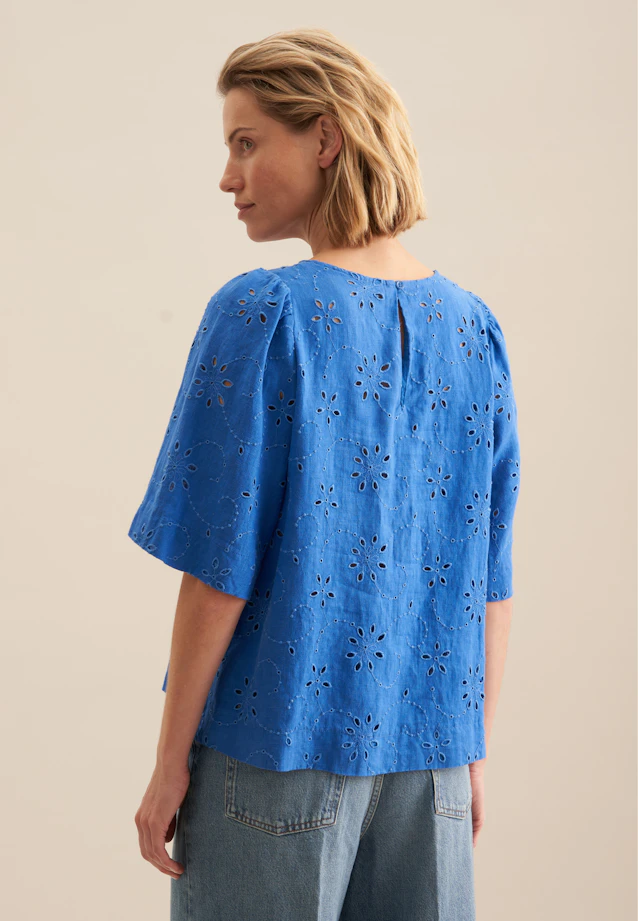 Chemisier Broderie in Bleu Moyen |  Seidensticker Onlineshop