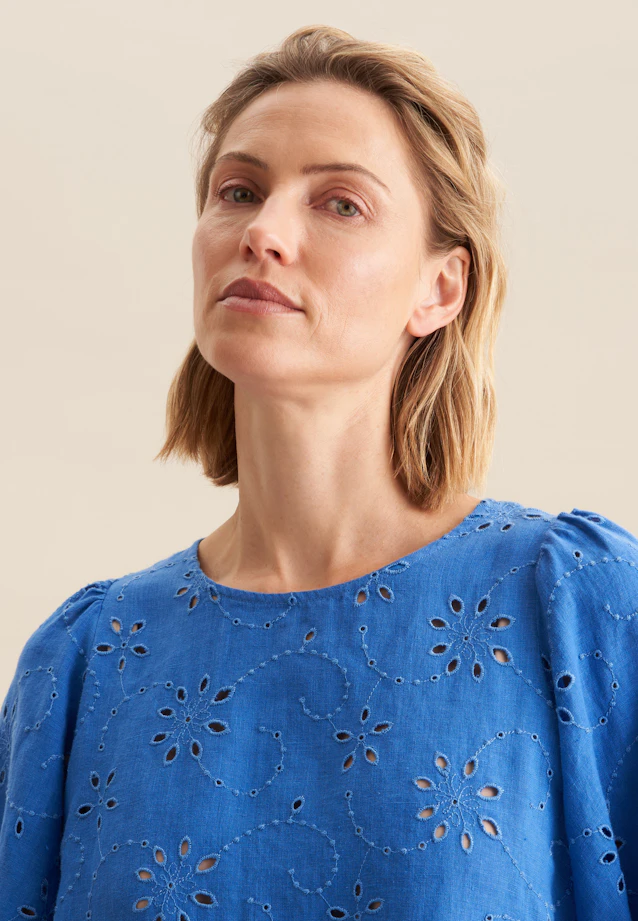 Chemisier Broderie in Bleu Moyen |  Seidensticker Onlineshop