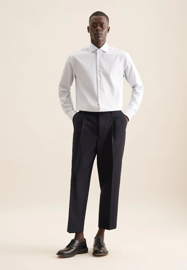 Regular Chemise d'affaires rayures in Bleu Moyen |  Seidensticker Onlineshop