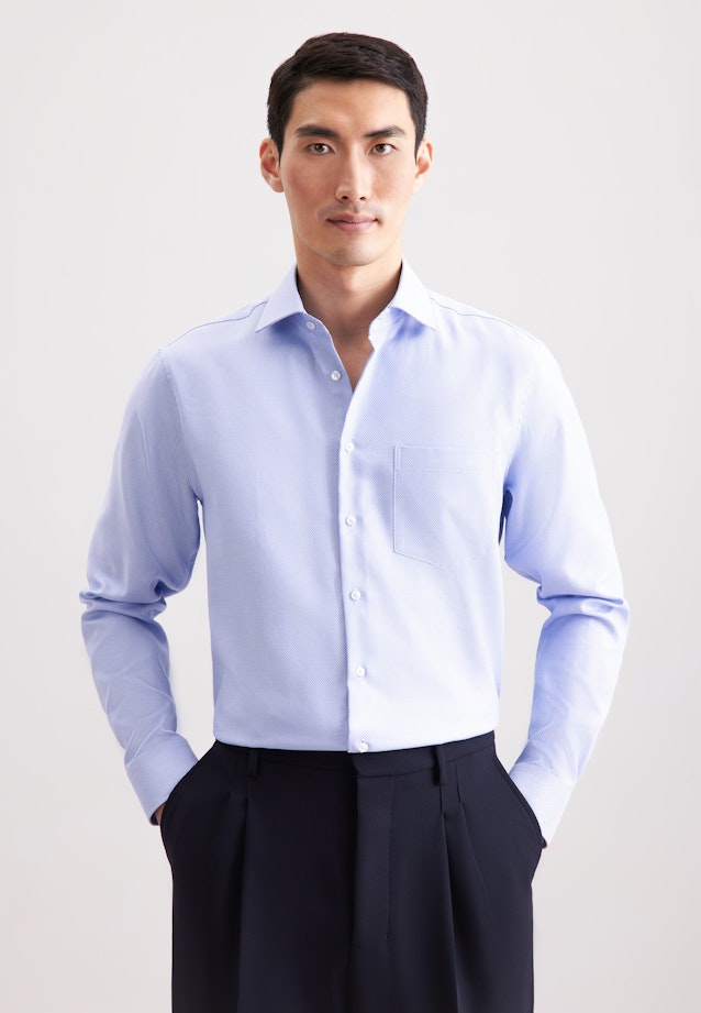 Regular Business Hemd Kleinmuster in Hellblau |  Seidensticker Onlineshop