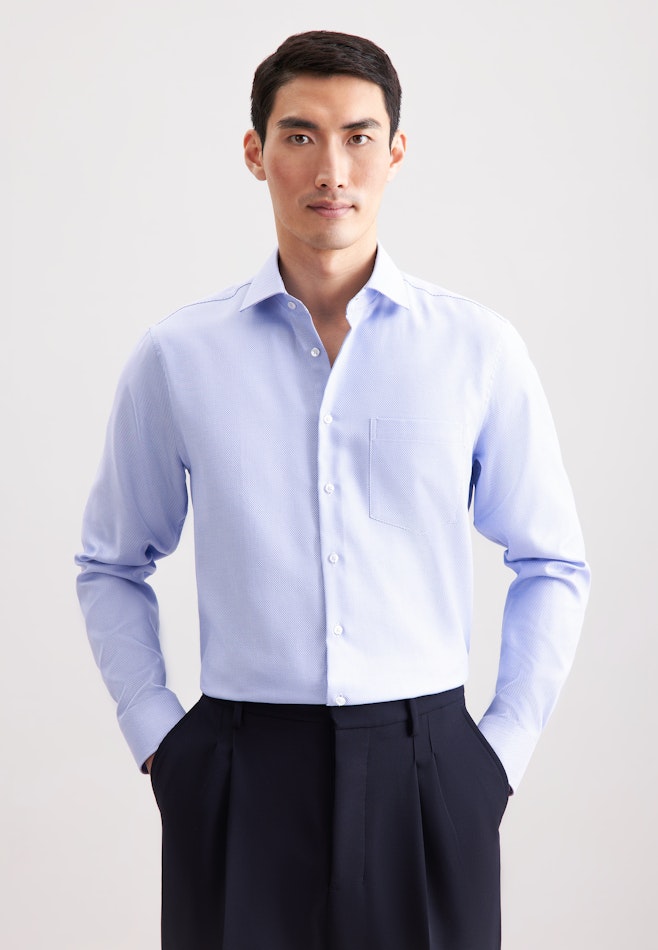 Regular Business Hemd Kleinmuster in Hellblau | Seidensticker Onlineshop