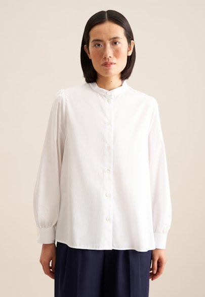 Chemisier à col montant Uni in Blanc |  Seidensticker Onlineshop