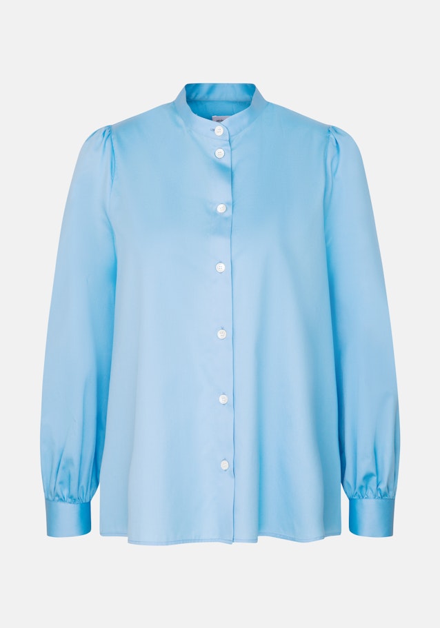 Regular Stehkragenbluse Uni in Mittelblau | Seidensticker Onlineshop