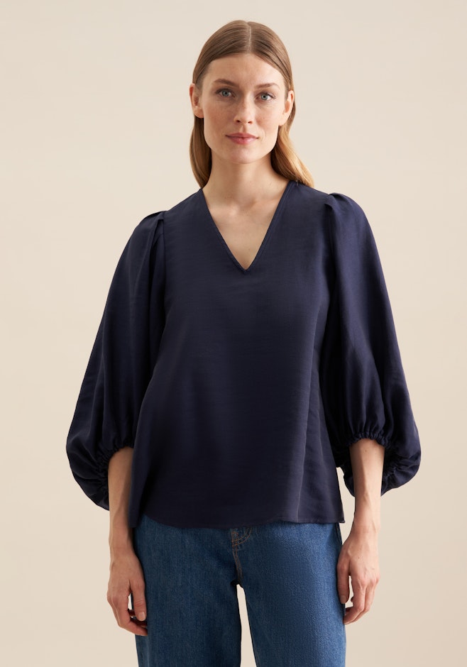Shirt Blouse Uni in Dark Blue | Seidensticker online shop