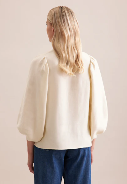 Shirtbluse Uni in Ecru |  Seidensticker Onlineshop