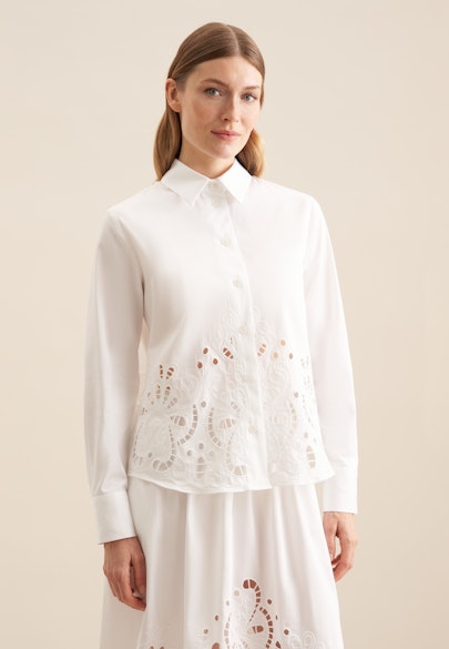Chemisier chemise Uni in Blanc |  Seidensticker Onlineshop