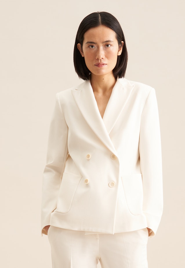 Regular Veste Uni in Ecru |  Seidensticker Onlineshop