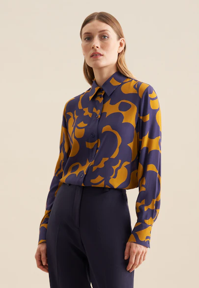 Chemisier chemise Motifs géométriques in Jaune |  Seidensticker Onlineshop