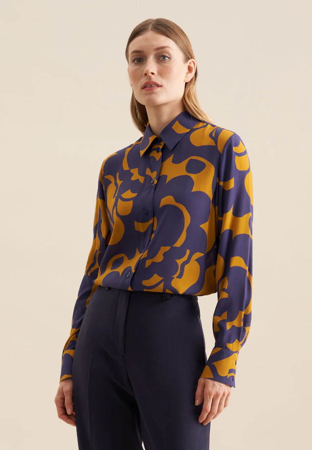 Chemisier chemise Motifs géométriques in Jaune |  Seidensticker Onlineshop