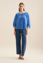 Shirtbluse Stickerei in Mittelblau |  Seidensticker Onlineshop