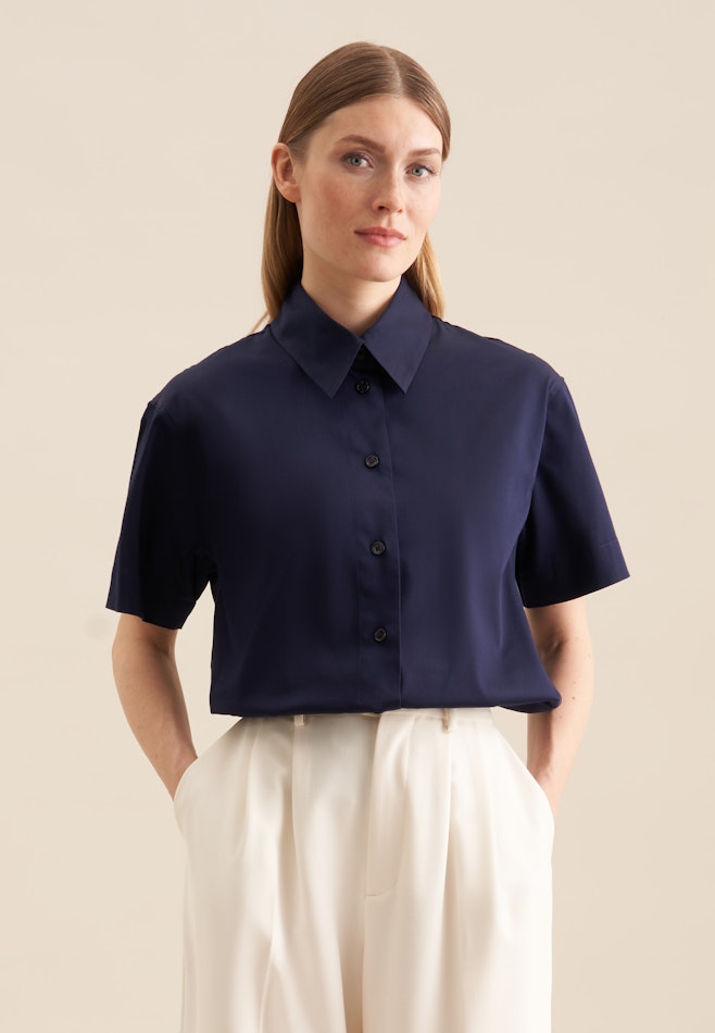 Hemdbluse Uni in Dunkelblau | Seidensticker Onlineshop