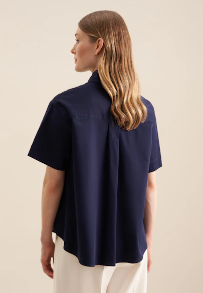 Hemdbluse Uni in Dunkelblau |  Seidensticker Onlineshop