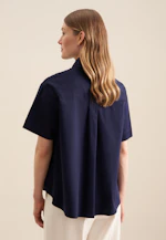 Chemisier chemise Uni in Bleu Foncé |  Seidensticker Onlineshop