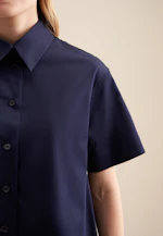 Chemisier chemise Uni in Bleu Foncé |  Seidensticker Onlineshop