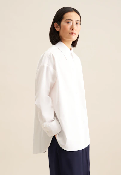 Longbluse Uni in Weiß |  Seidensticker Onlineshop