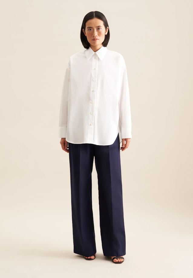Longbluse Uni in Weiß |  Seidensticker Onlineshop