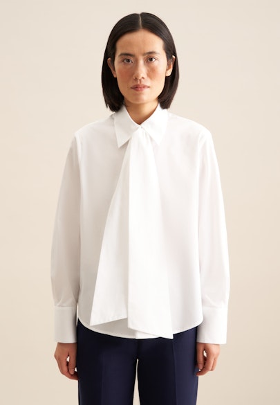 Flared blouse Uni in White |  Seidensticker Onlineshop