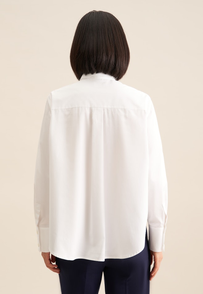 Tie-Neck Blouse Uni in White | Seidensticker online shop