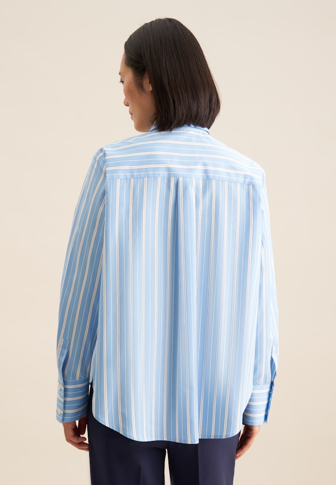 Schluppenbluse Streifen in Mittelblau | Seidensticker Onlineshop