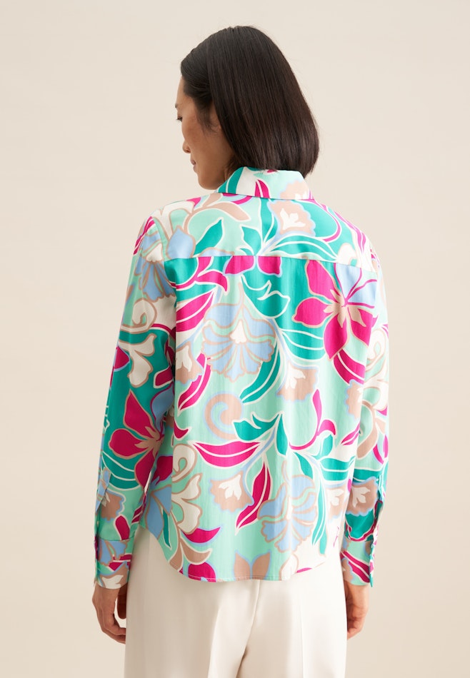 Hemdbluse Floral in Türkis | Seidensticker Onlineshop