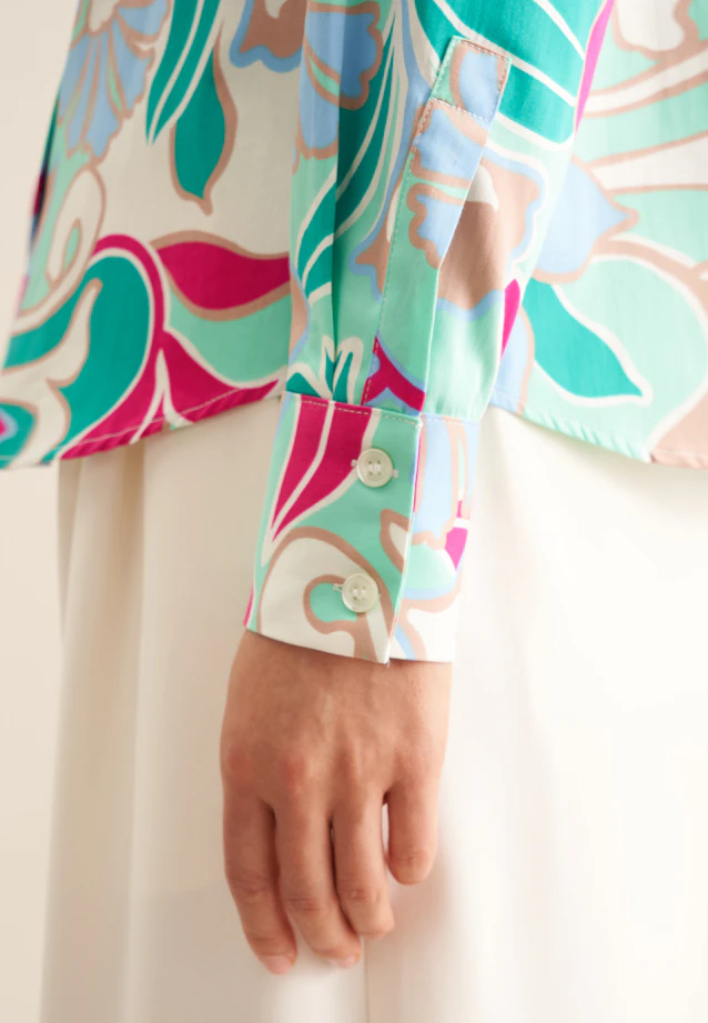 Chemisier chemise Floral in Turquoise |  Seidensticker Onlineshop