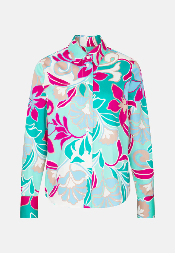 Chemisier chemise Floral in Turquoise |  Seidensticker Onlineshop