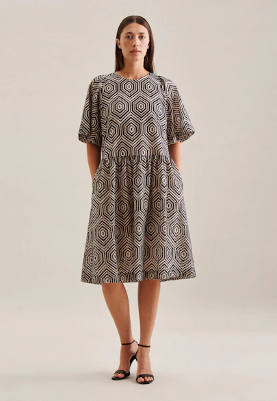 Kleid Streifen in Ecru |  Seidensticker Onlineshop