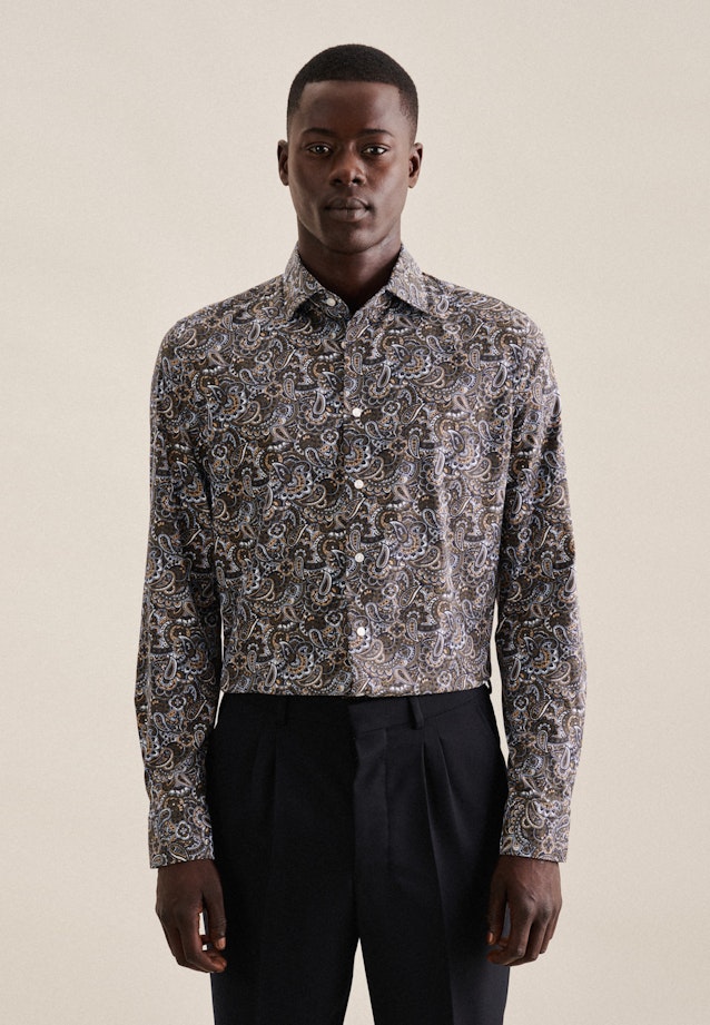 Slim Chemise Performance Paisley in Vert |  Seidensticker Onlineshop