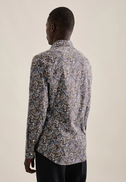 Slim Performance-Hemd Paisley in Grün |  Seidensticker Onlineshop