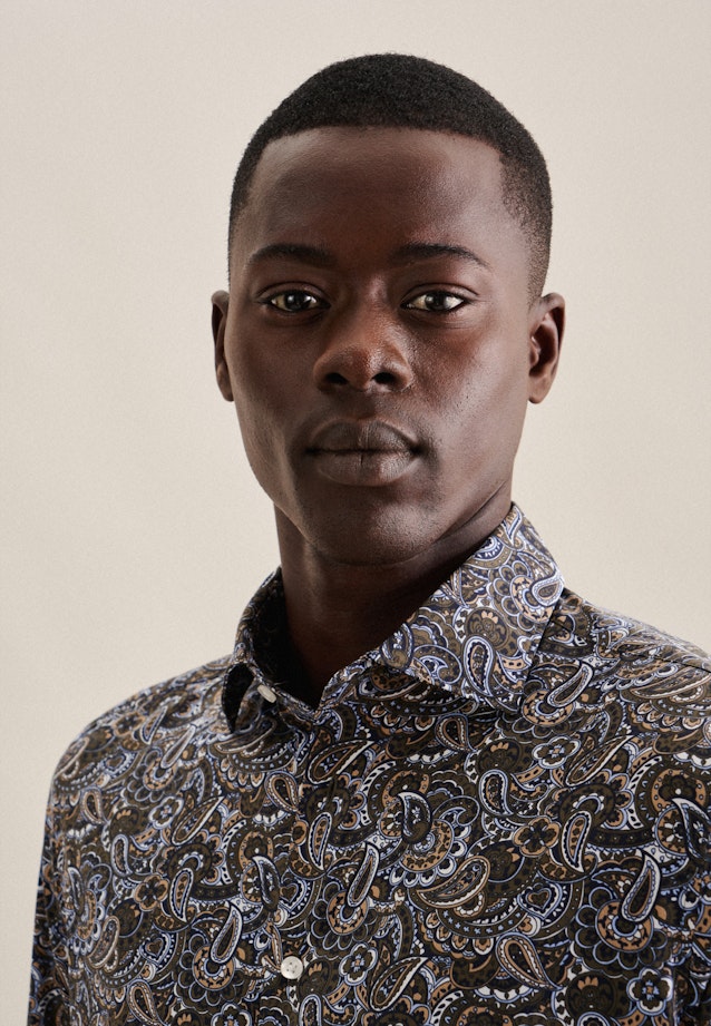 Slim Chemise Performance Paisley in Vert |  Seidensticker Onlineshop